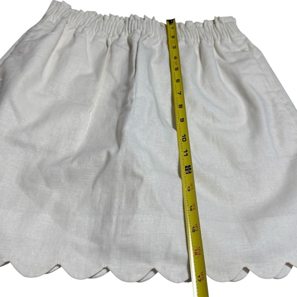 NEW J. Crew Linen Blend Ivory Lined Scallop Hem Skirt Coastal Minimalist 4 - Picture 10 of 10